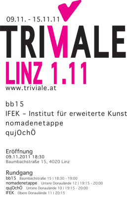 *Triviale Linz 1.11 - Kunstspektakel*