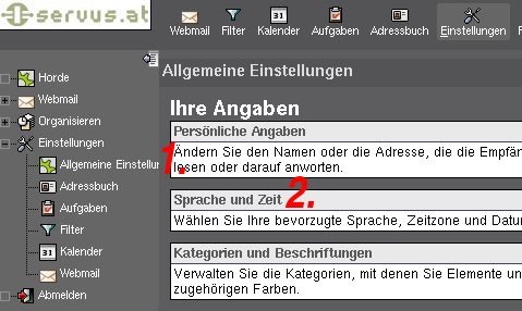 Allgemeine Einstellungen
